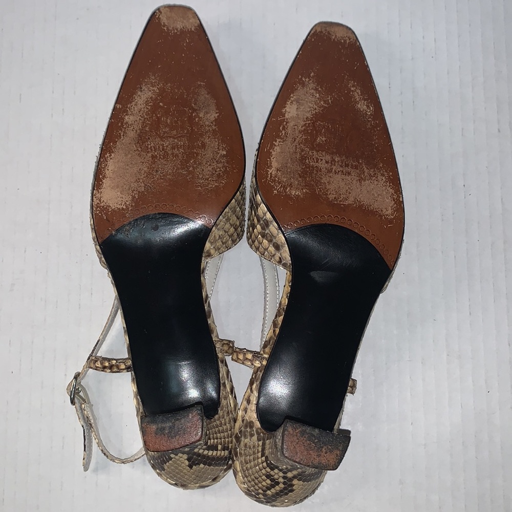 Stuart Weitzman Python Print Slingback Heels - image 5